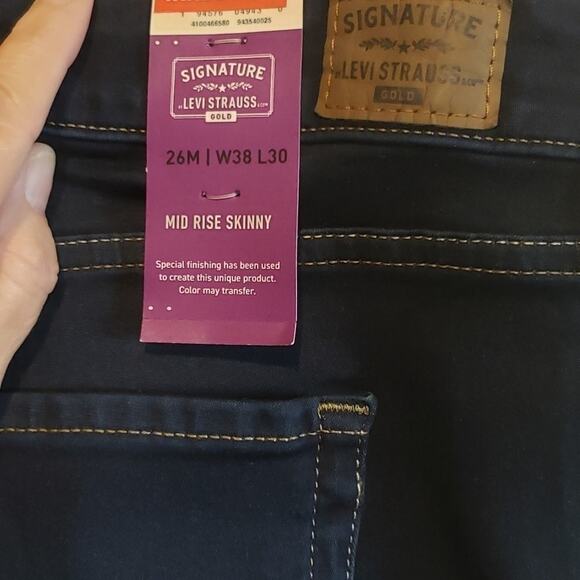 New levi  Strauss Signature  gold simply stretch mid rise skinny jeans 26M 38x30 - Picture 9 of 16